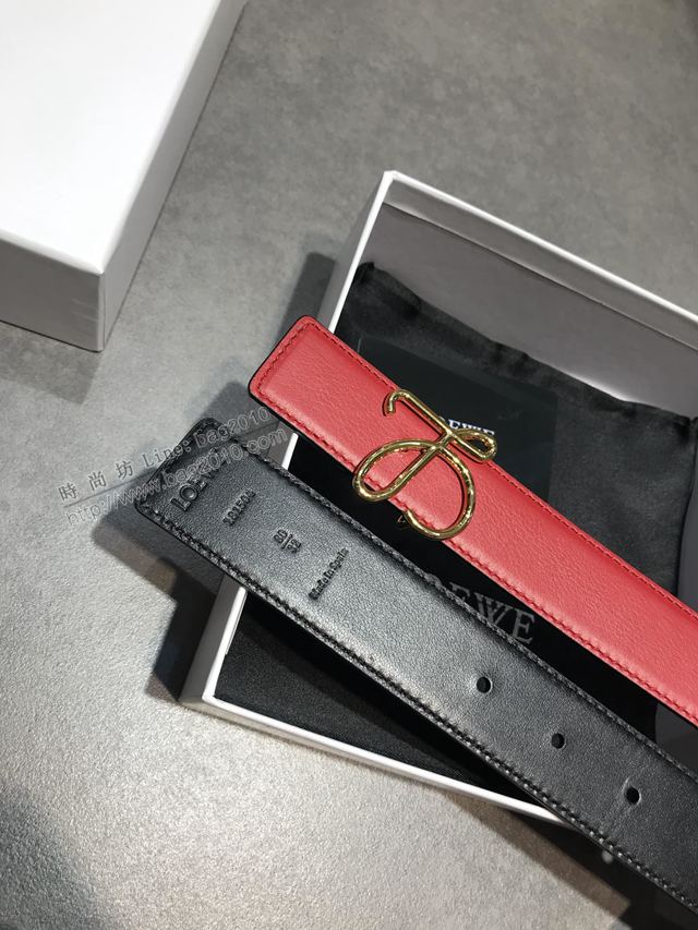 LOEWE皮帶 原單進口雙面頭層牛皮 羅意威女士皮帶  xfp2154